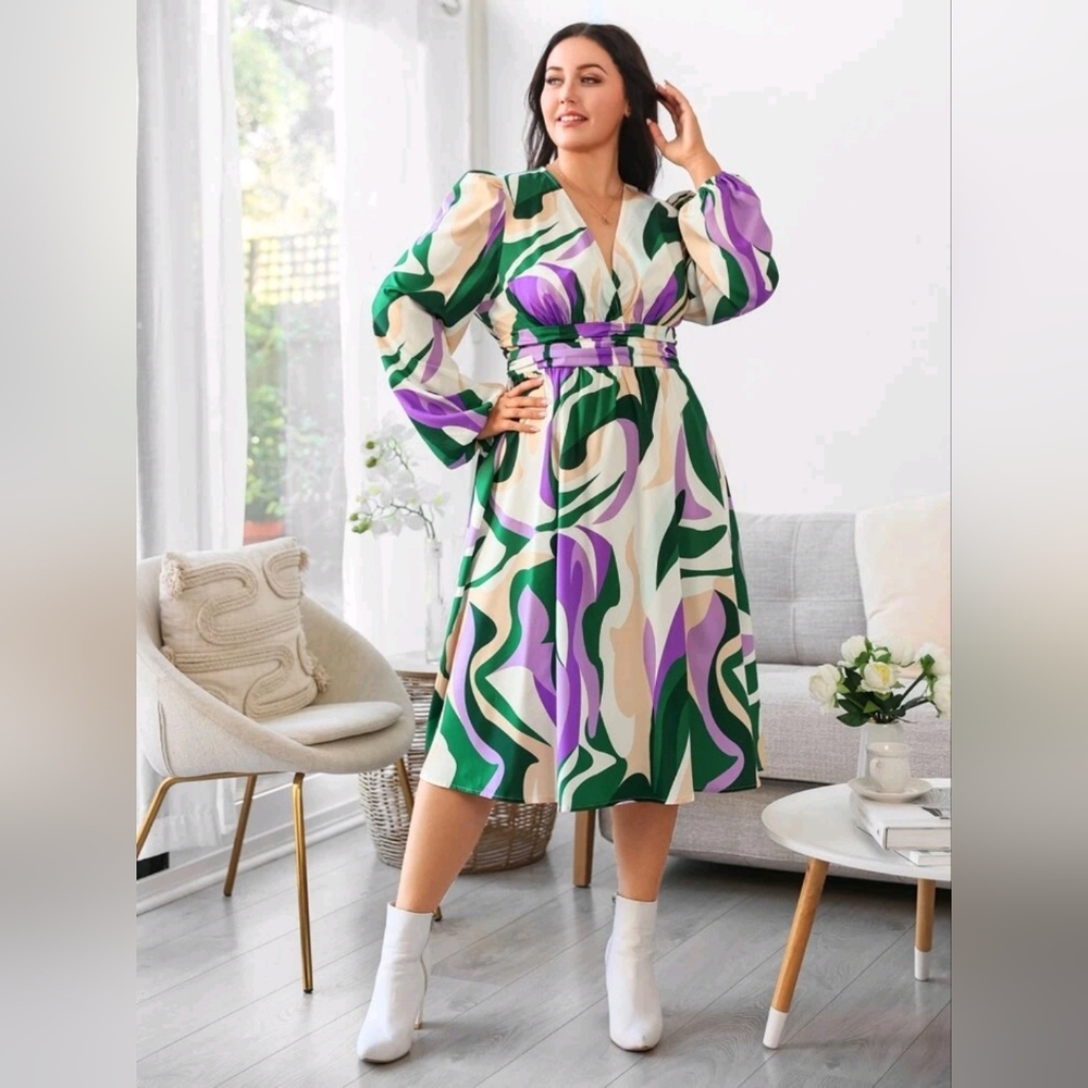 Multicolor Abstract Print Dress
